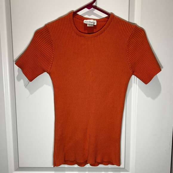 Ann Taylor Pink Bodycon Short Sleeve Tee Size Medium - Picture 1 of 11